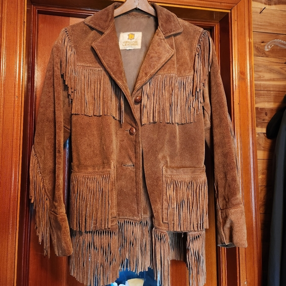 Source Unknown Jackets & Blazers - Vintage 1960's Leather Fringe Jacket W S/M